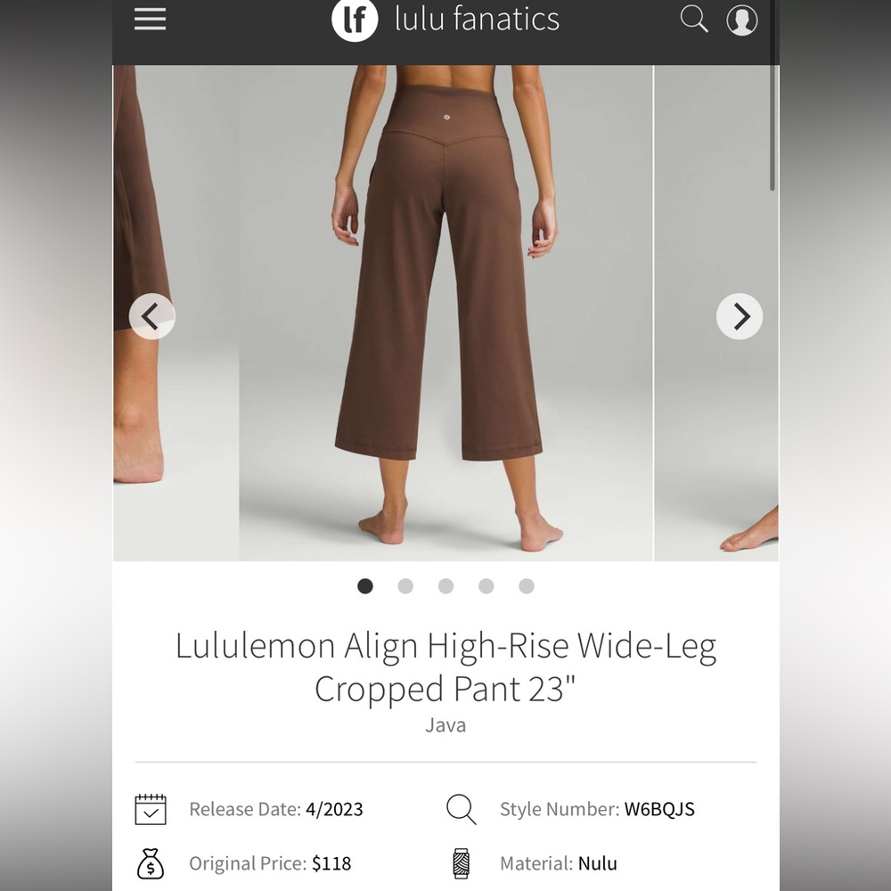 Lululemon Java High-Rise Cropped Pants